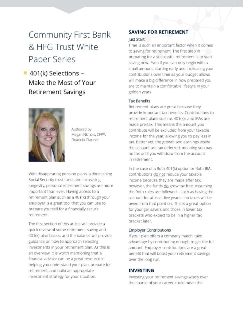 401k planning white paper copy HFG Trust
